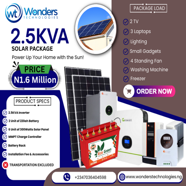 Solar Package Post 2.5KVA Complete Solar Package – wonderstechnologies.ng